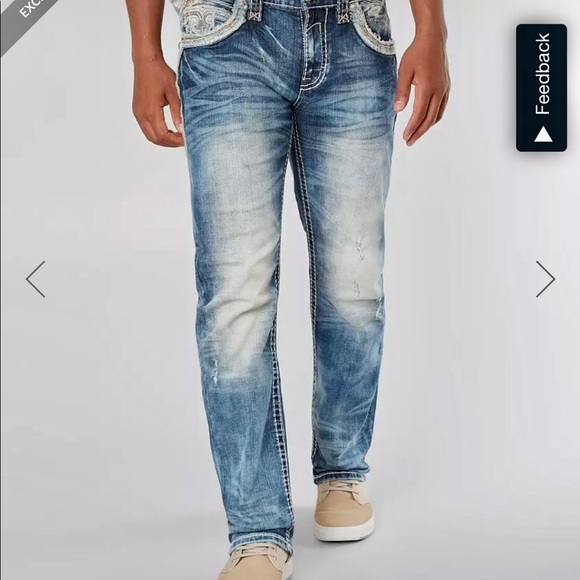 Rock Revival Sheen Straight Stretch Jean 36 x 32 - Picture 12 of 13